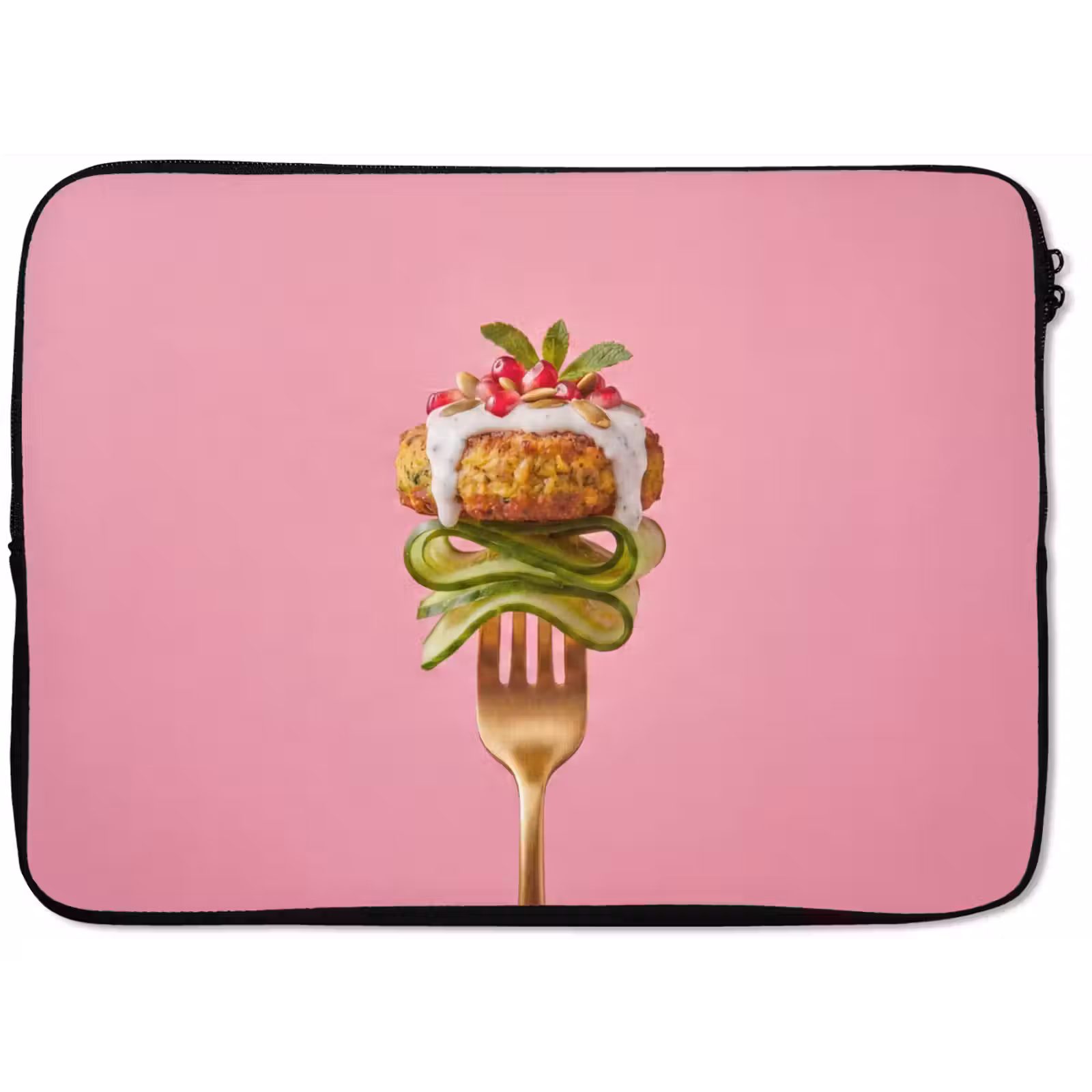 Laptophoes - Eten - Vork - Roze — 1