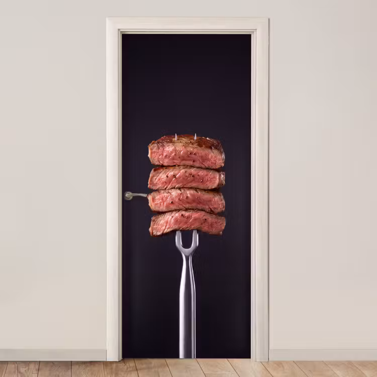 Deursticker - Eten - Rosé - Vork — 1