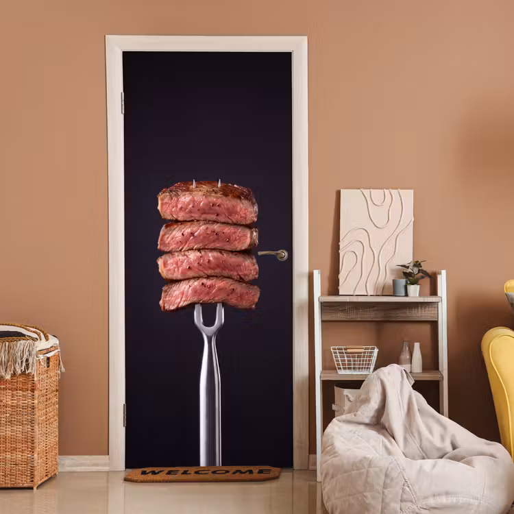 Deursticker - Eten - Rosé - Vork — 2