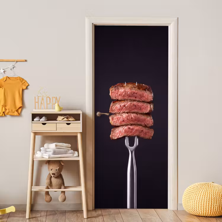 Deursticker - Eten - Rosé - Vork — 6