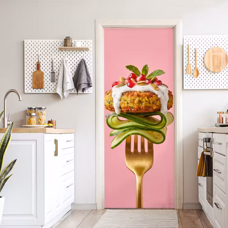 Deursticker - Eten - Vork - Roze — 7