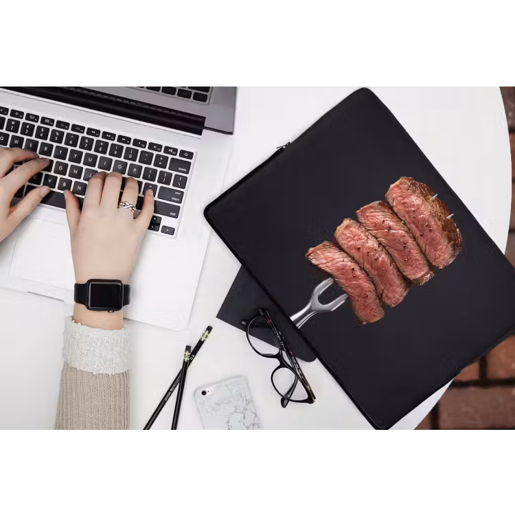 Laptophoes - Eten - Rosé - Vork — 3