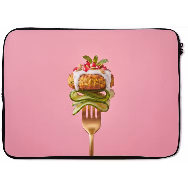 Laptophoes - Eten - Vork - Roze — 1