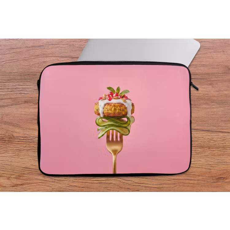 Laptophoes - Eten - Vork - Roze — 2