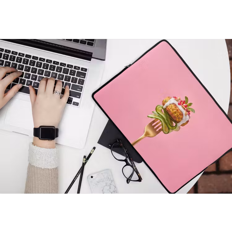 Laptophoes - Eten - Vork - Roze — 3