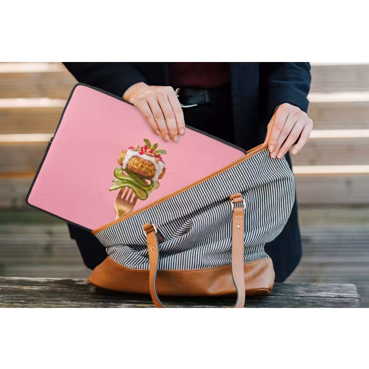 Laptophoes - Eten - Vork - Roze — 4