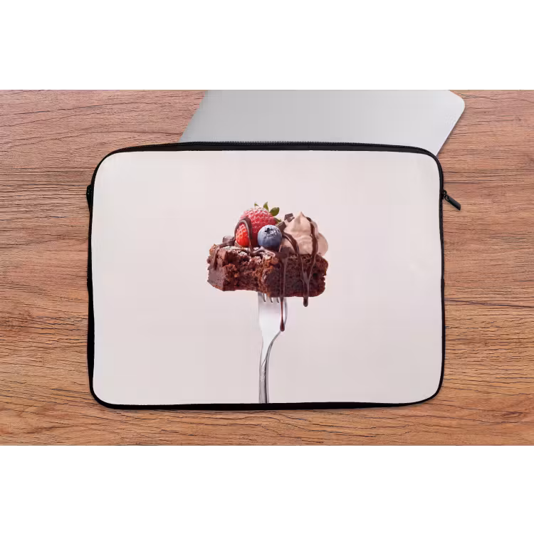 Laptophoes - Vork - brownie - aardbei — 2