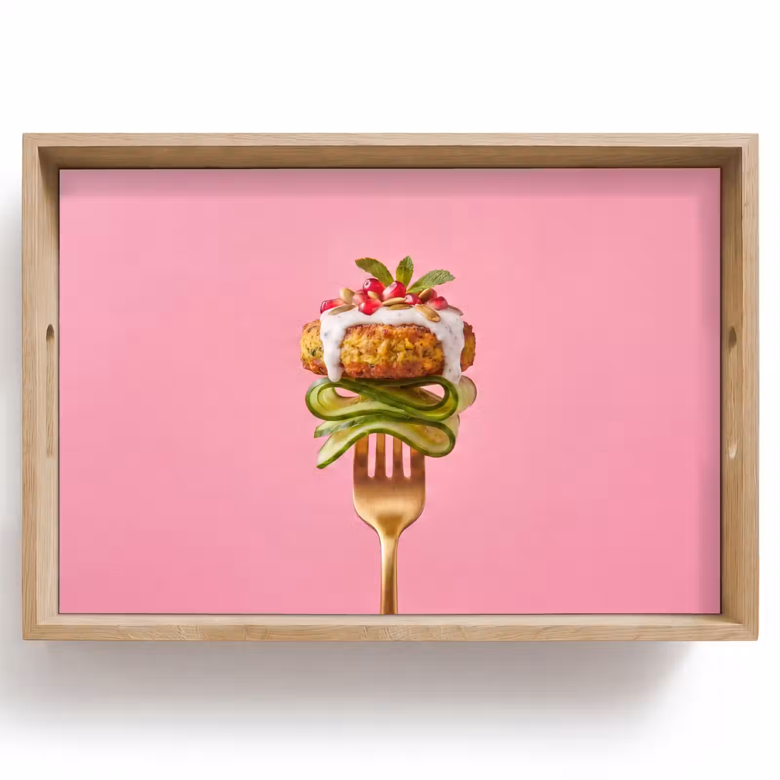 Dienblad - Eten - Vork - Roze — 1