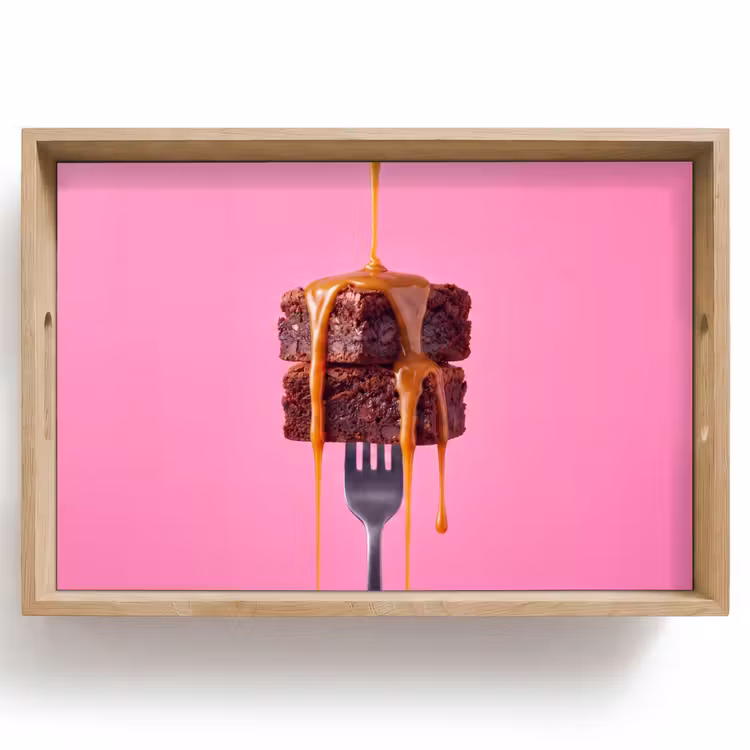 Dienblad - Brownie - Karamel - Eten — 1