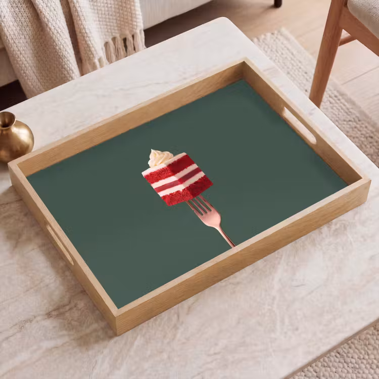 Dienblad - Cake - Vork - Rood — 2