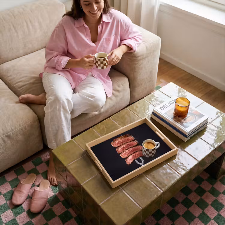 Dienblad - Eten - Rosé - Vork — 6