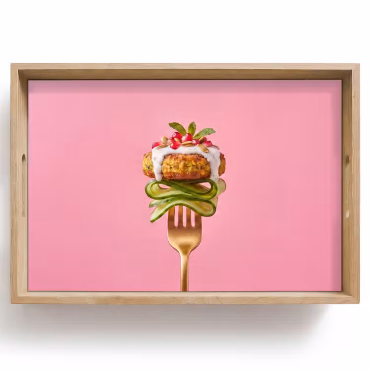 Dienblad - Eten - Vork - Roze — 1