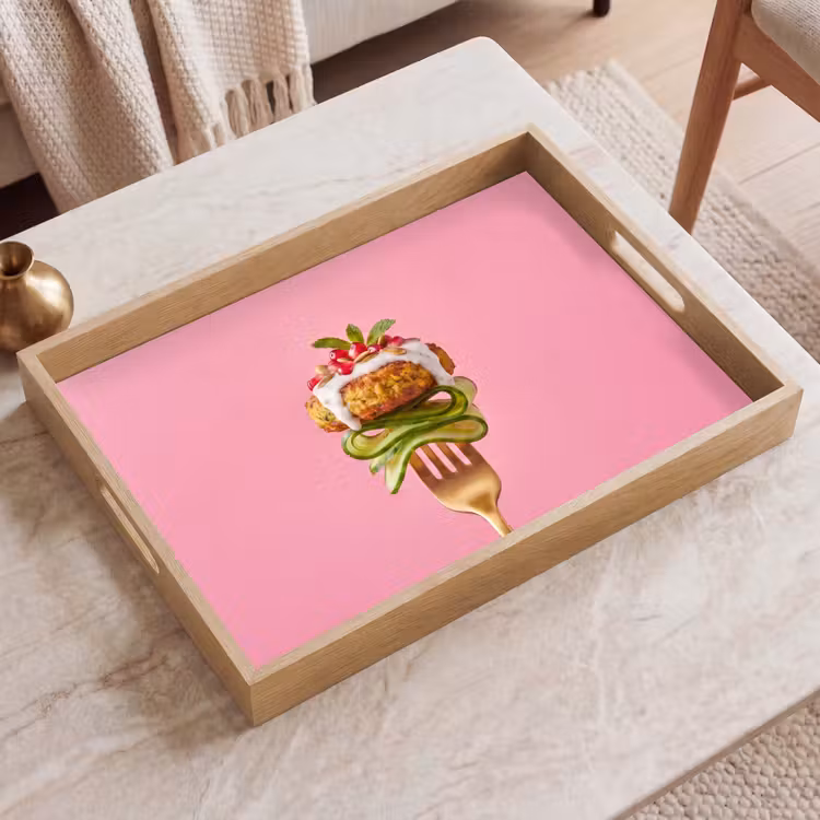 Dienblad - Eten - Vork - Roze — 2