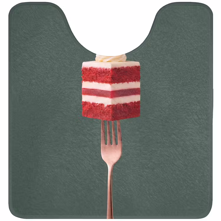 Wc Mat - Cake - Vork - Rood — 1