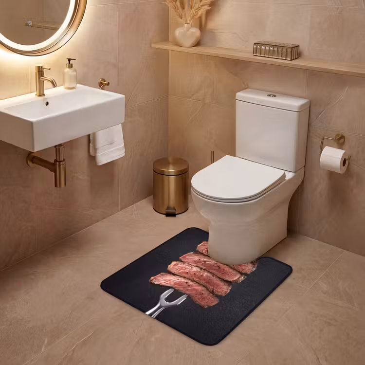 Wc Mat - Eten - Rosé - Vork — 3