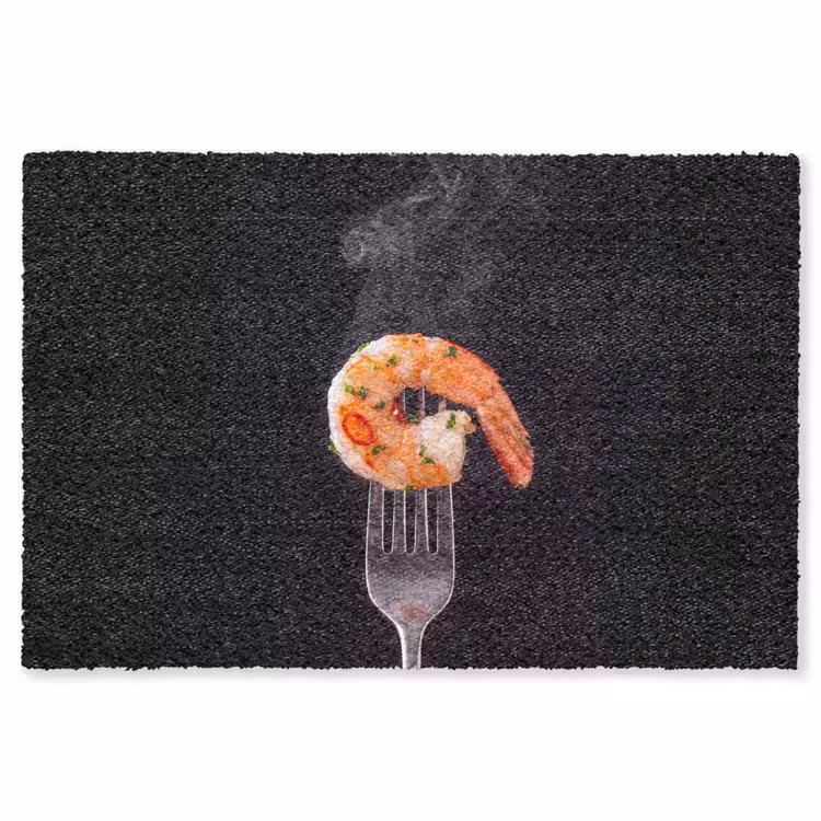 Vloerkleed - Eten - Garnaal - Vork — 1
