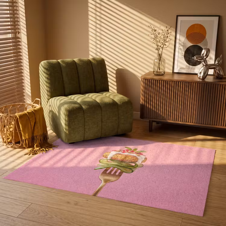 Vloerkleed - Eten - Vork - Roze — 2