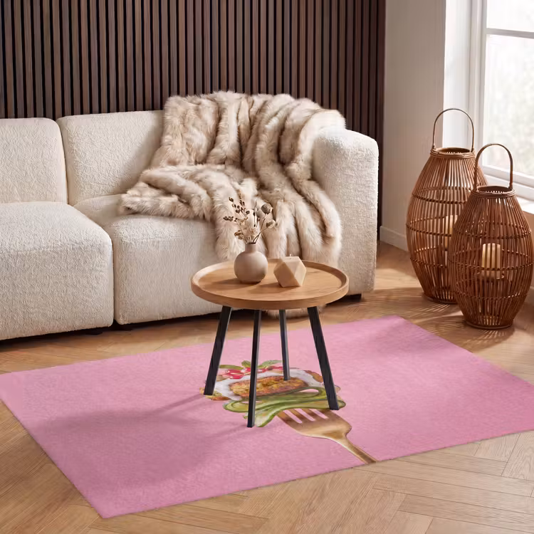 Vloerkleed - Eten - Vork - Roze — 3