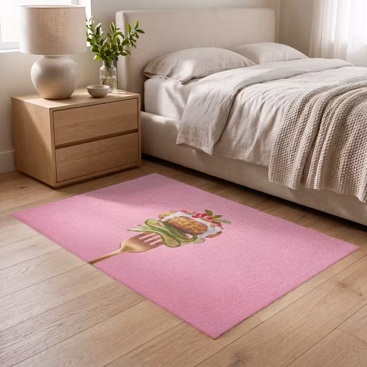 Vloerkleed - Eten - Vork - Roze — 5