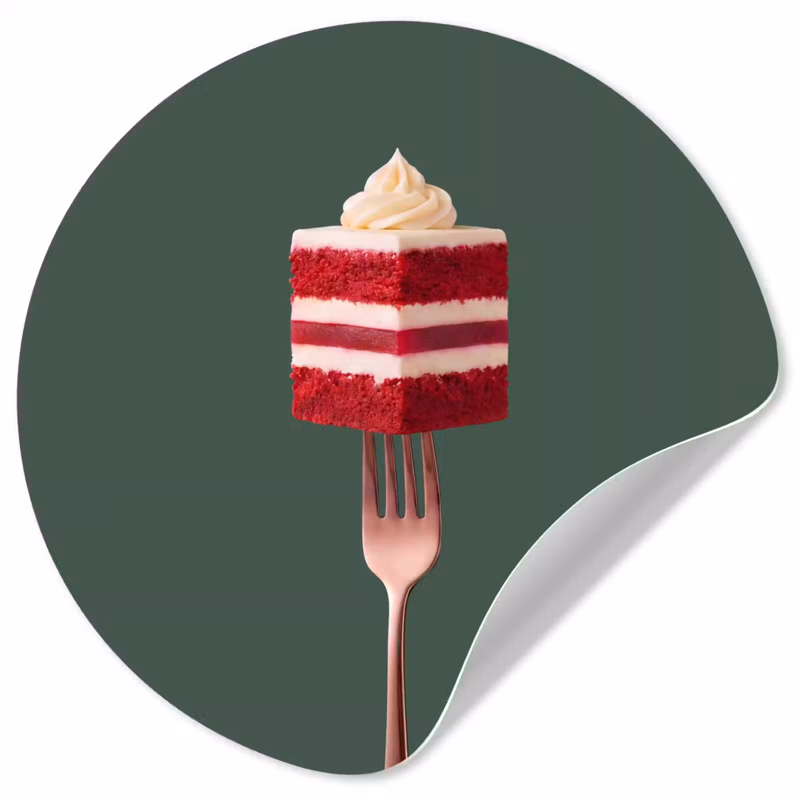 Behangcirkel - Cake - Vork - Rood — 1