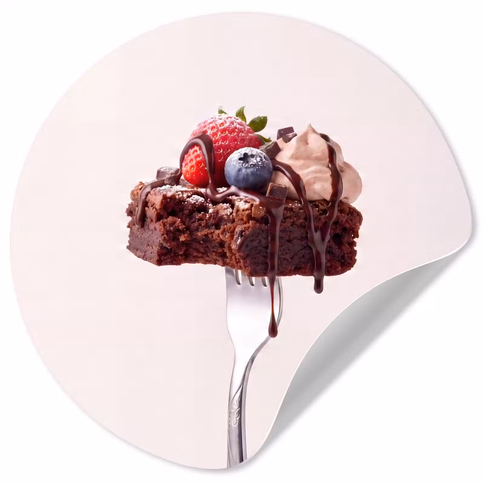 Behangcirkel - Vork - brownie - aardbei — 1