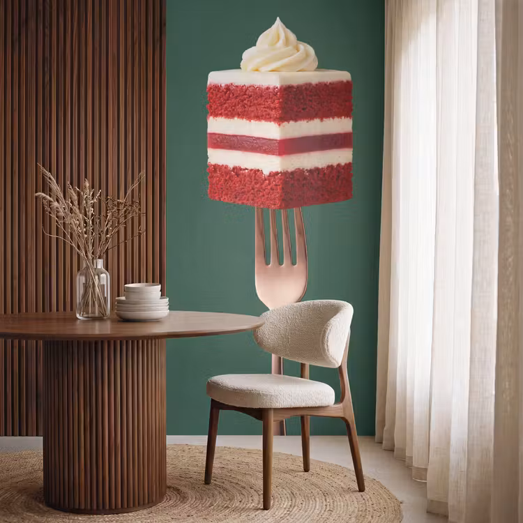 Behang - Cake - Vork - Rood — 4