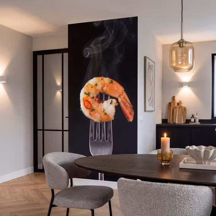 Behang - Eten - Garnaal - Vork — 5