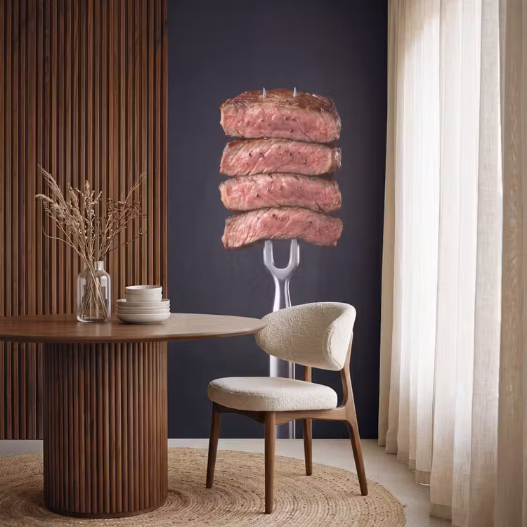 Behang - Eten - Rosé - Vork — 4