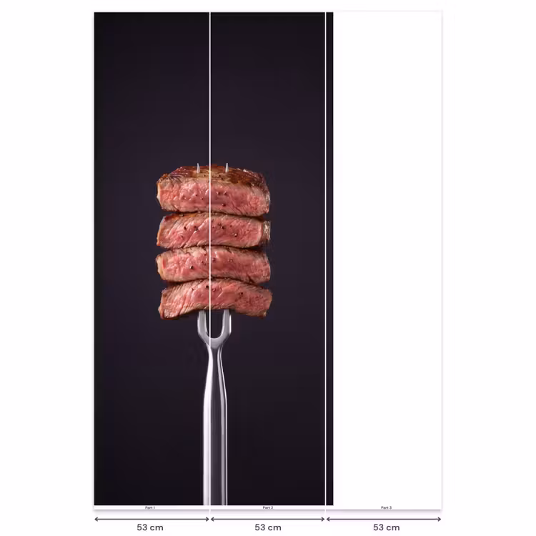 Behang - Eten - Rosé - Vork — 6