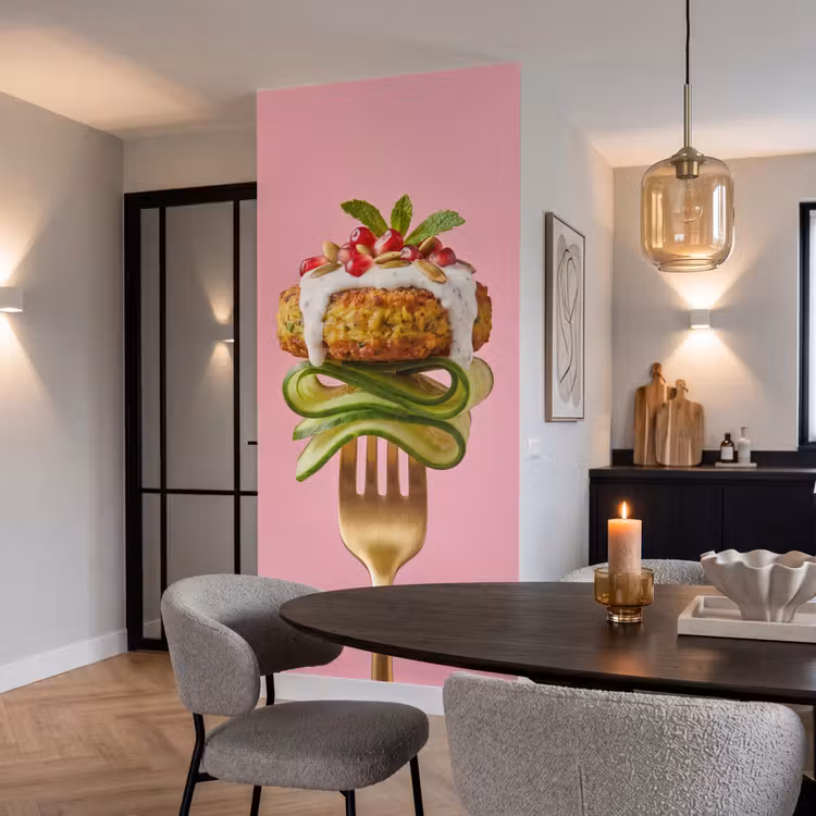 Behang - Eten - Vork - Roze — 5
