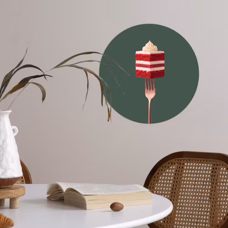 Behangcirkel - Cake - Vork - Rood — 4