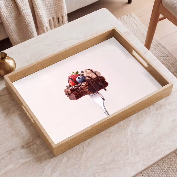 Dienblad - Vork - brownie - aardbei — 2