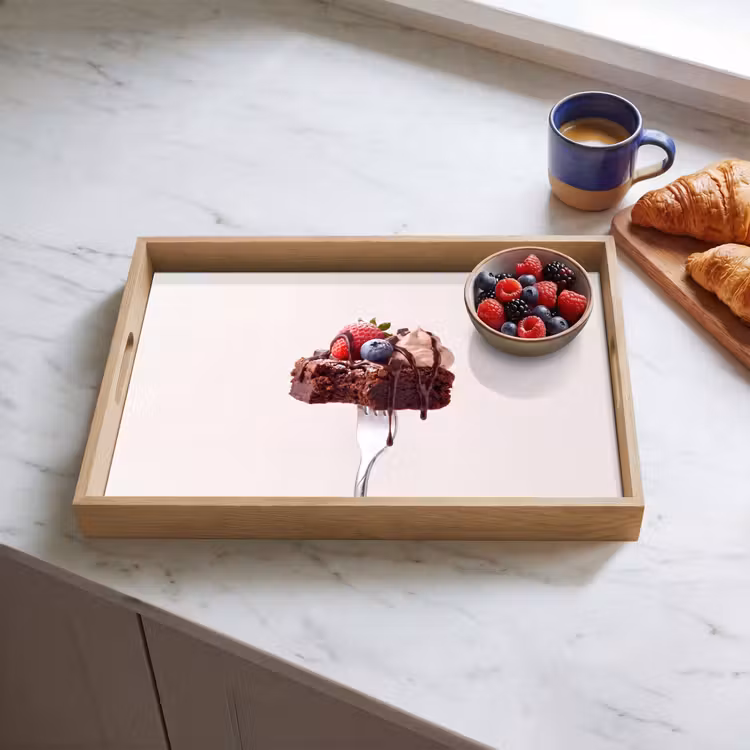 Dienblad - Vork - brownie - aardbei — 4