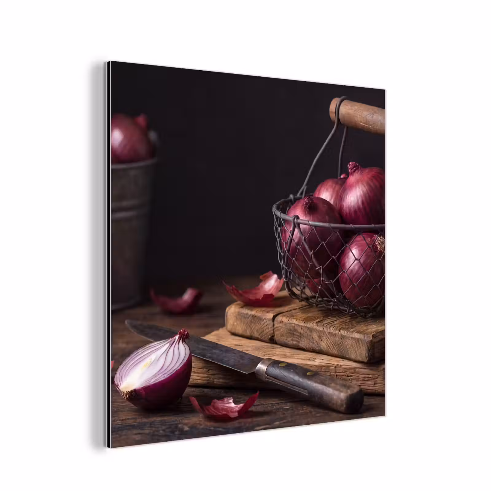 Aluminium schilderij - Ui - Eten - Rustiek — 1