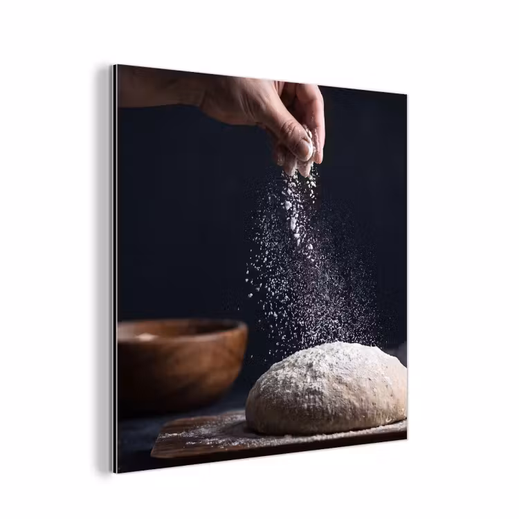 Aluminium schilderij - Deeg - Hand - Bakken — 1