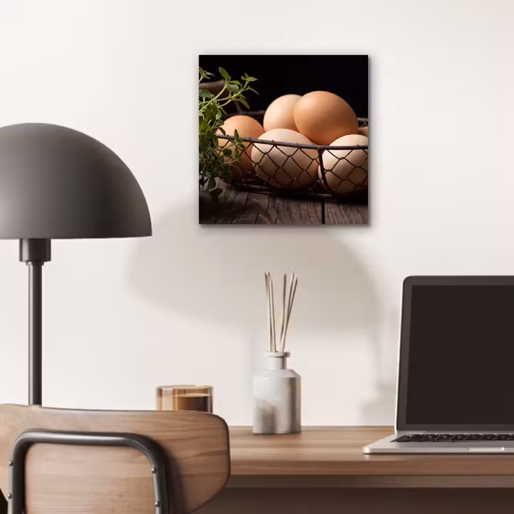 Aluminium schilderij - Eieren - Mand - Eten — 6
