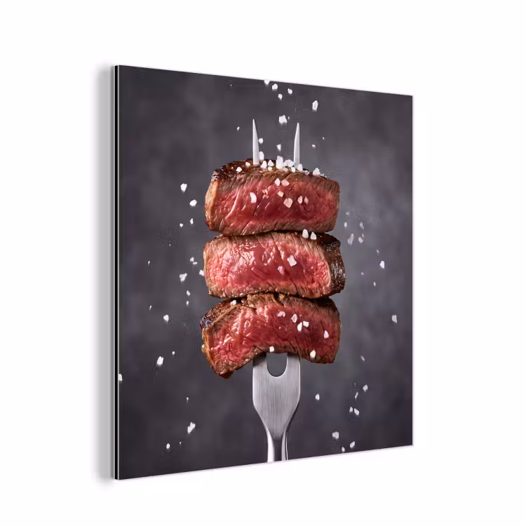 Aluminium schilderij - Eten - Vlees - Zout — 1