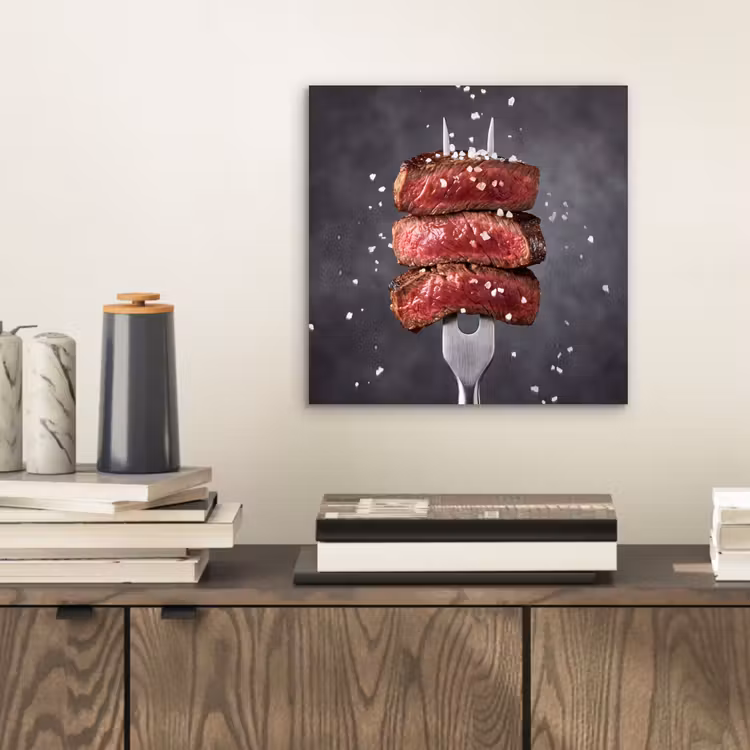 Aluminium schilderij - Eten - Vlees - Zout — 2
