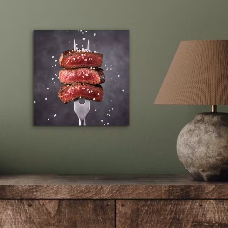 Aluminium schilderij - Eten - Vlees - Zout — 3