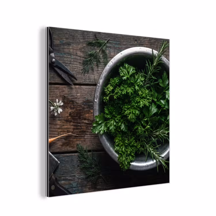 Aluminium schilderij - Groenten - Hout - Eten — 1