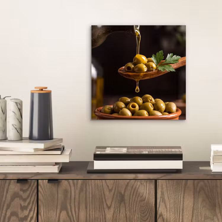 Aluminium schilderij - Olijven - Olijfolie - Eten — 2