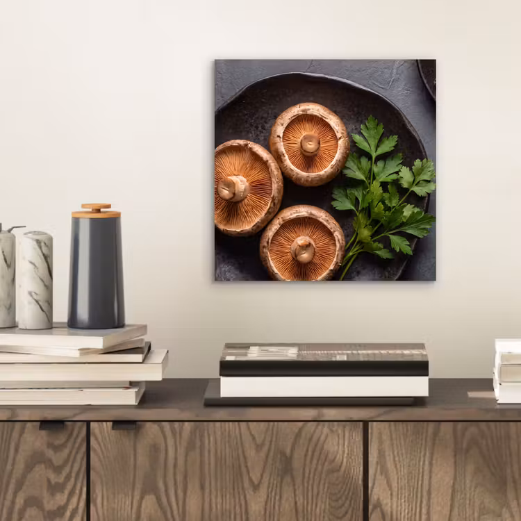 Aluminium schilderij - Paddestoelen - Kruiden - Eten — 2