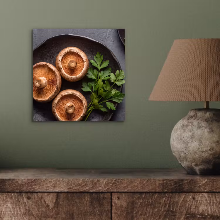 Aluminium schilderij - Paddestoelen - Kruiden - Eten — 3