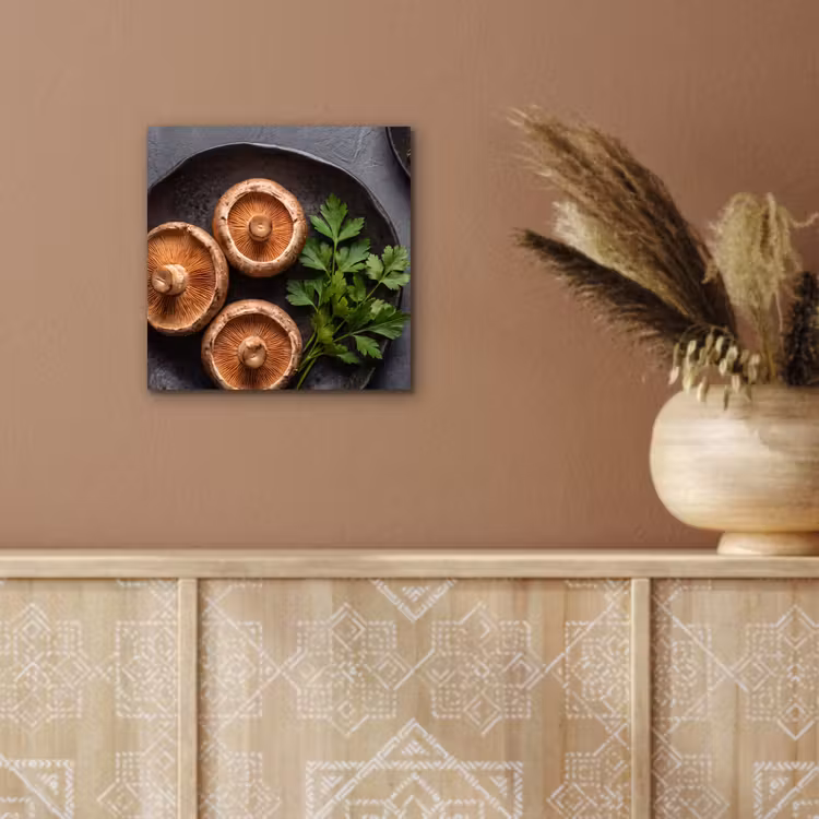 Aluminium schilderij - Paddestoelen - Kruiden - Eten — 5