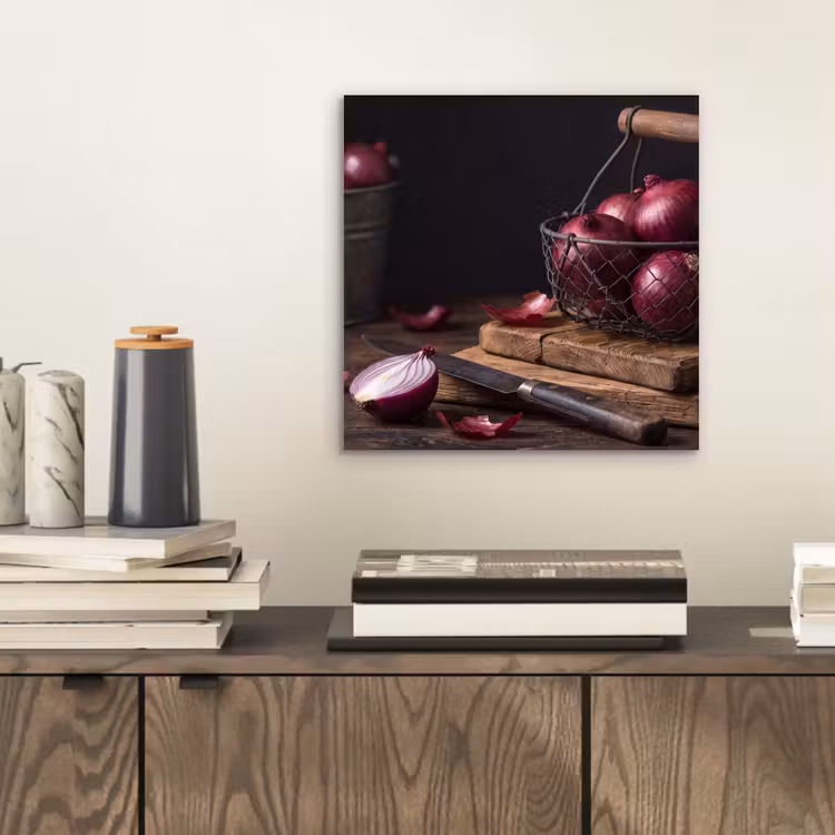 Aluminium schilderij - Ui - Eten - Rustiek — 2