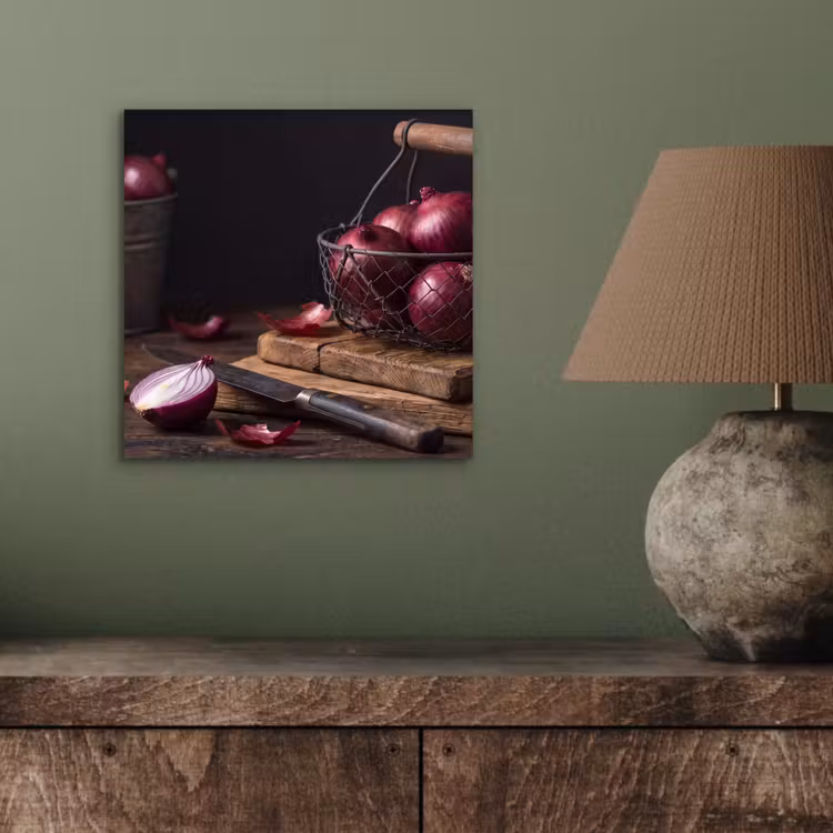 Aluminium schilderij - Ui - Eten - Rustiek — 3