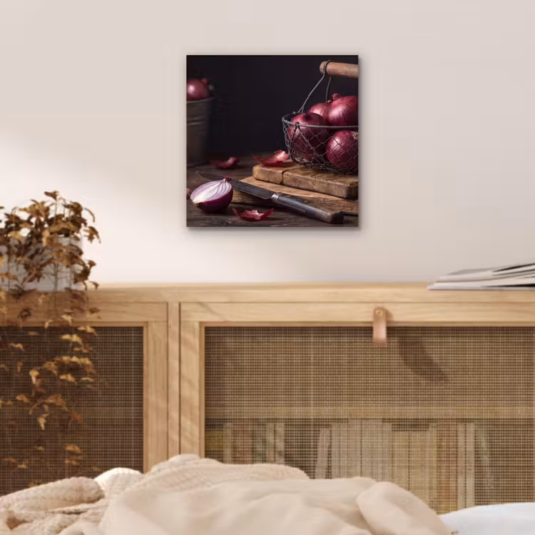 Aluminium schilderij - Ui - Eten - Rustiek — 4