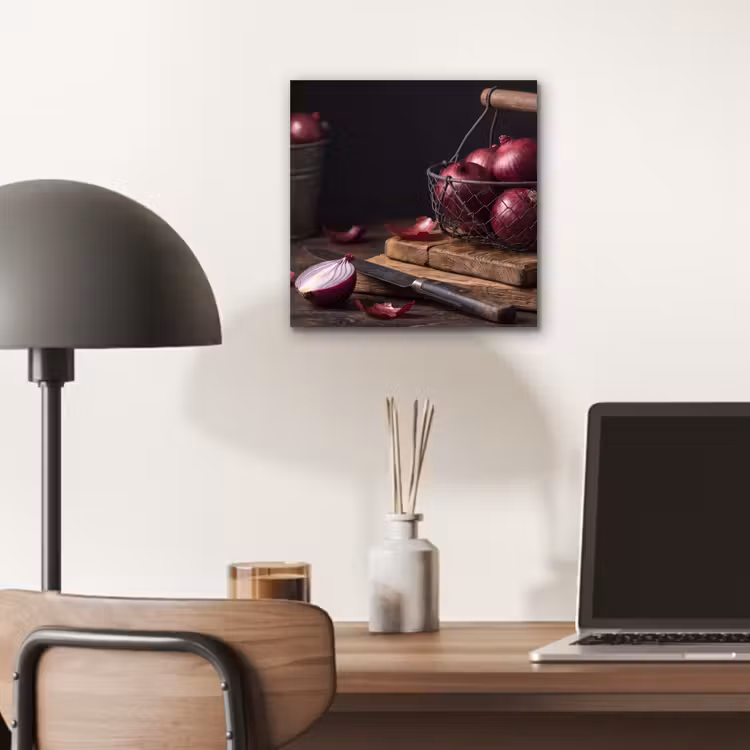 Aluminium schilderij - Ui - Eten - Rustiek — 6