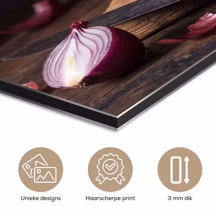 Aluminium schilderij - Ui - Eten - Rustiek — 7