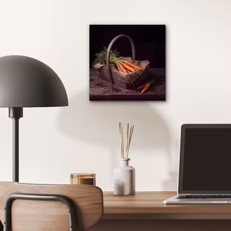 Aluminium schilderij - Wortels - Mand - Eten — 6